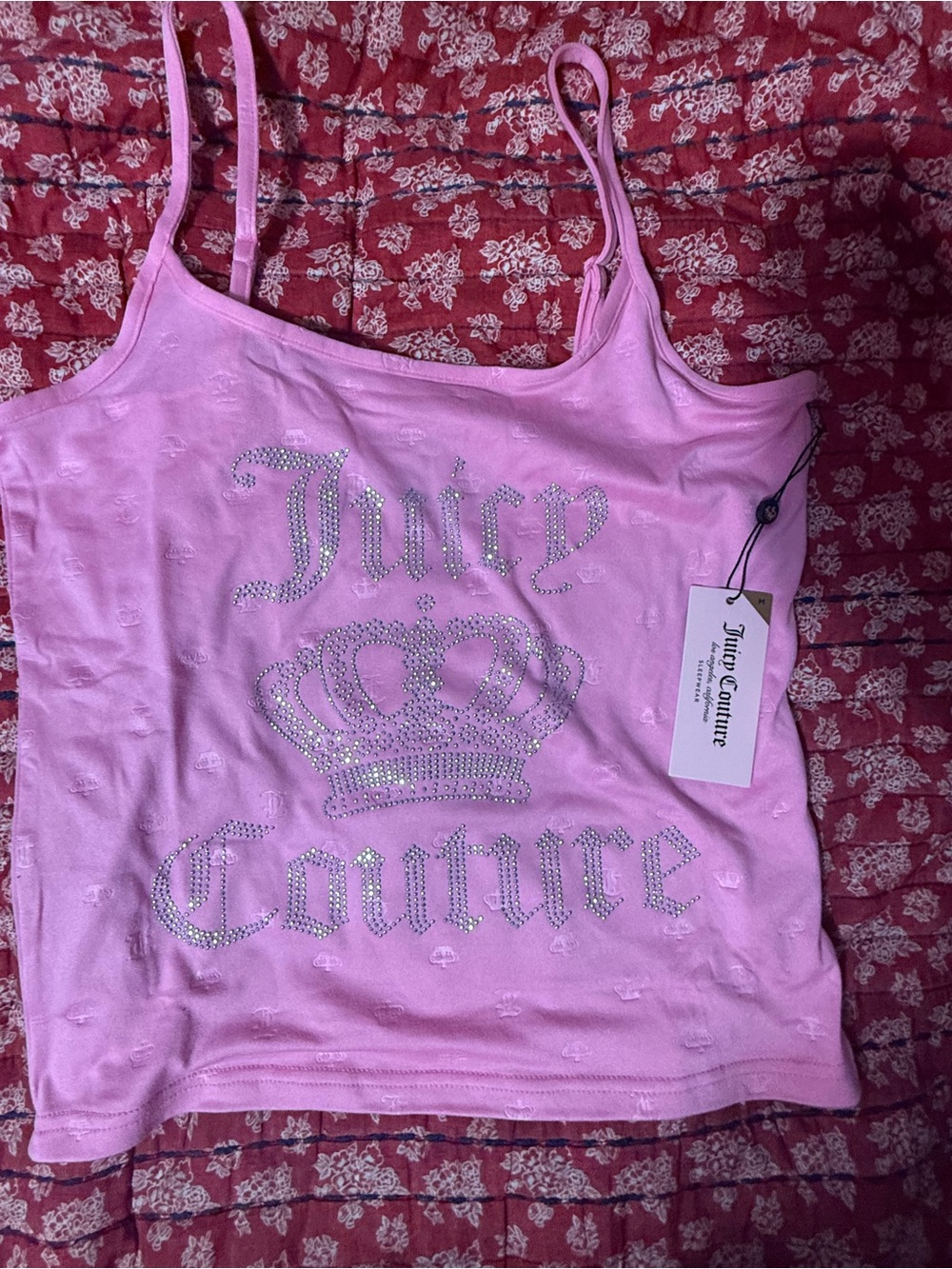 Juicy Couture  Pink Rhinestone Logo Tank & Shorts Set - Picture 5 of 9